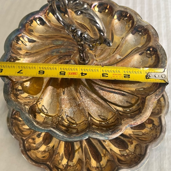 Elegant Gold Two-Tier Serving Tray - Picture 5 of 7